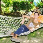 Hammock in the back lawn